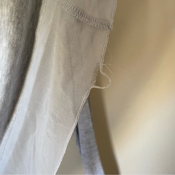 New York & Company Grey Long Sleeve Viscose Blend Open Cardigan - Picture 8 of 8